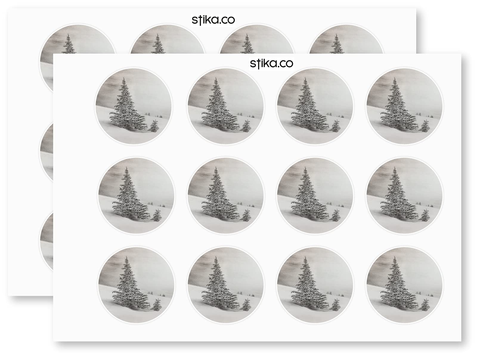 Pine Tree paper stickers supplied on A5 sheets of 12 - view 3