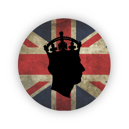 King Charles III Silhouette 40mm round self-adhesive paper labels