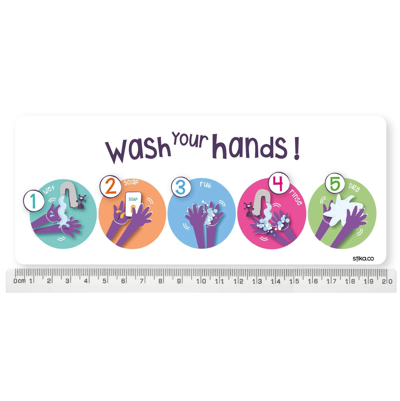 Set of 2 Children's Hand-Washing Technique Stickers - product detail