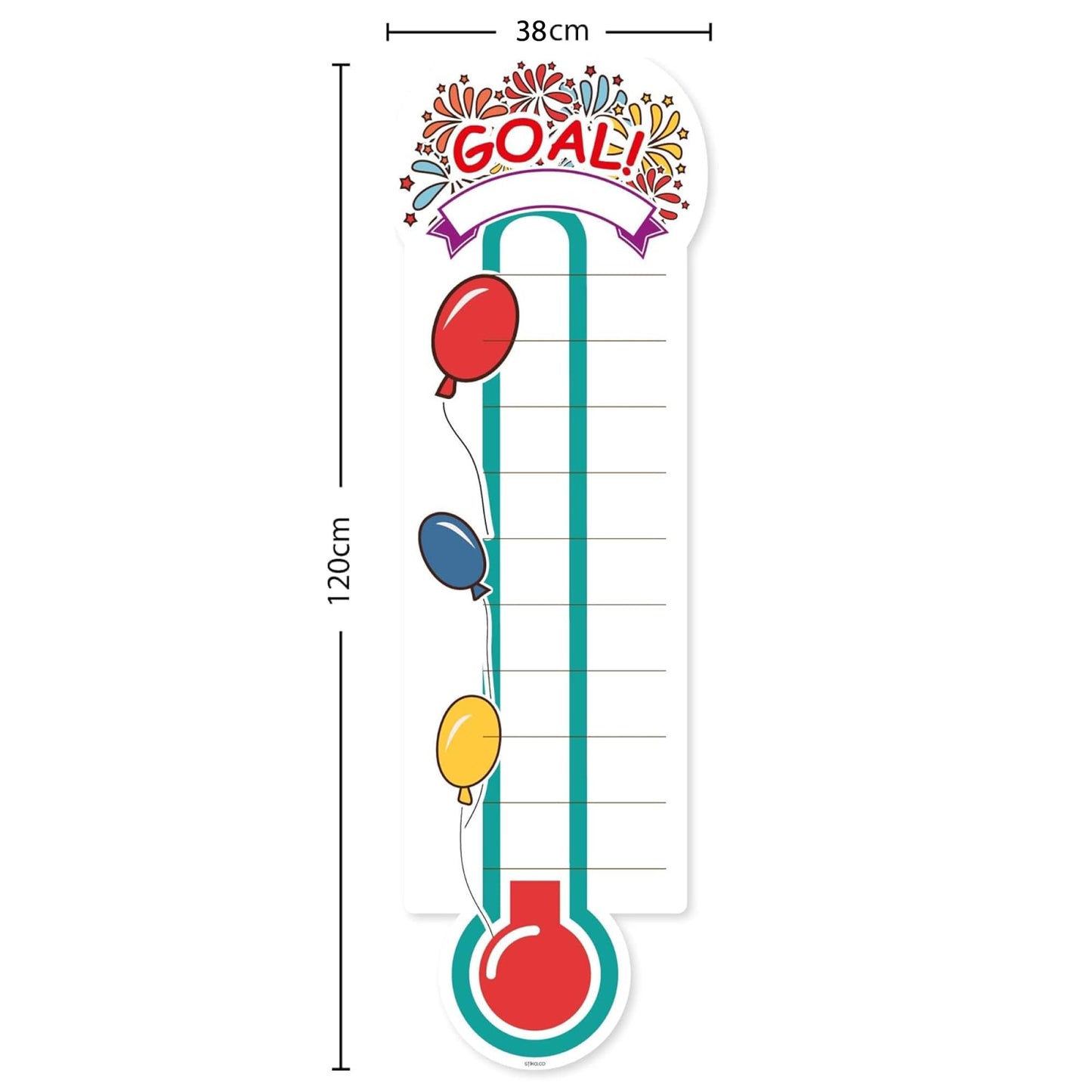 Colourful Fundraising Thermometer Wall Sticker - product detail
