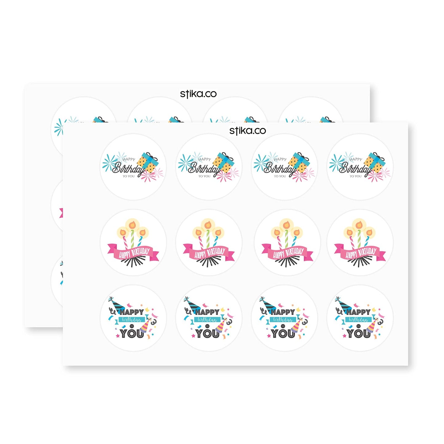 Happy Birthday Collection paper stickers supplied on A5 sheets of 12 - view 3