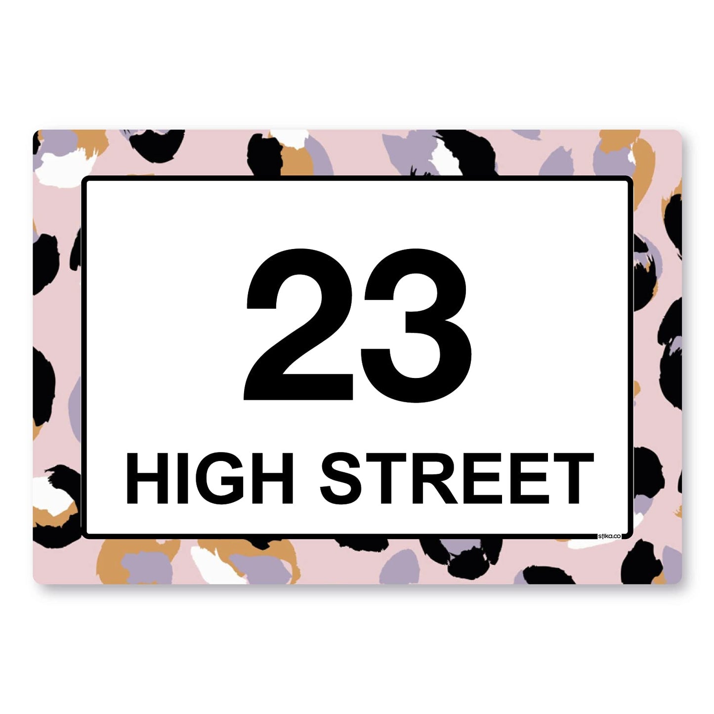 Purple Leopard Print personalised wheelie bin stickers with house number and street name
