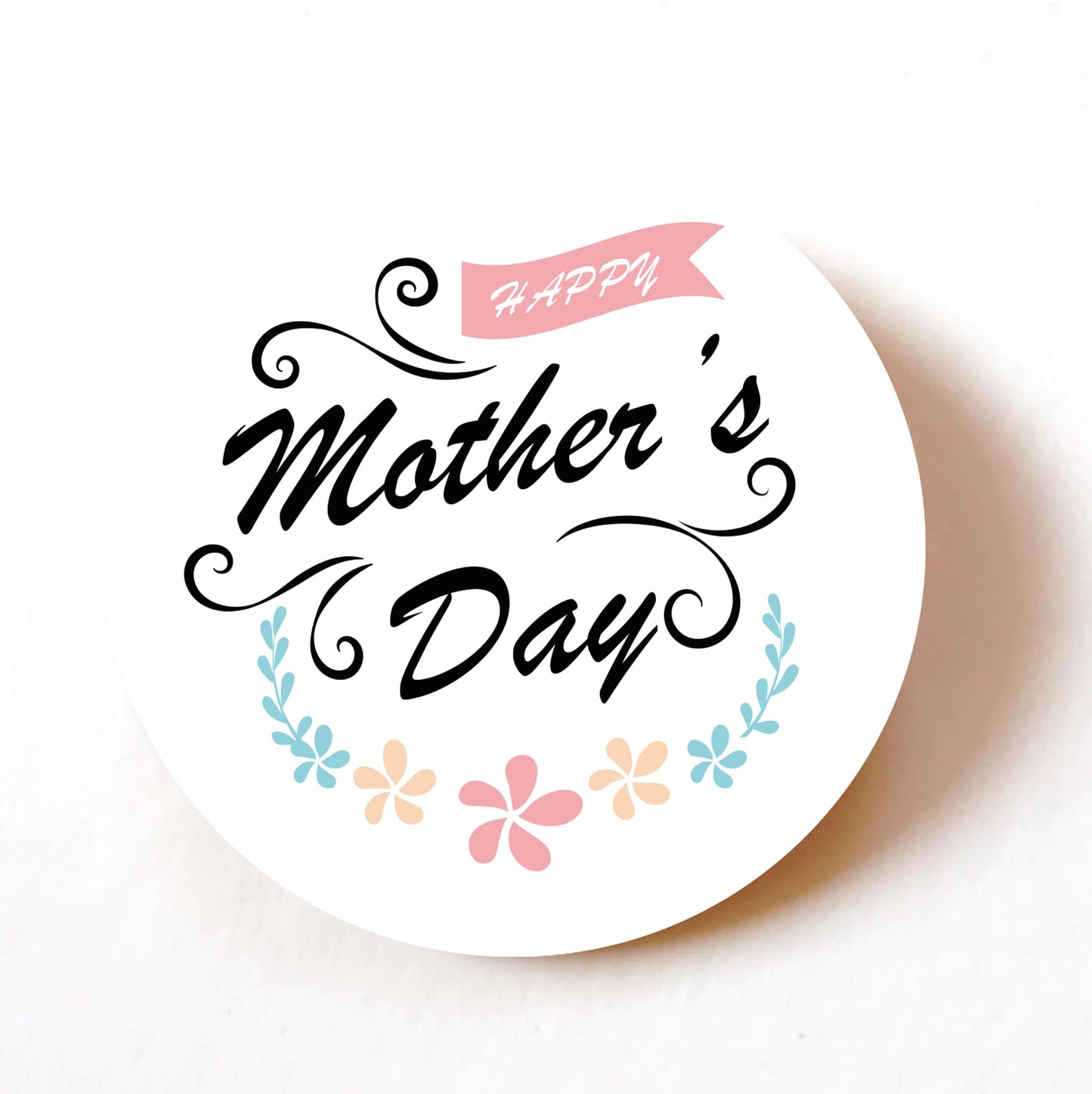 Mother's Day 40mm round self-adhesive paper labels