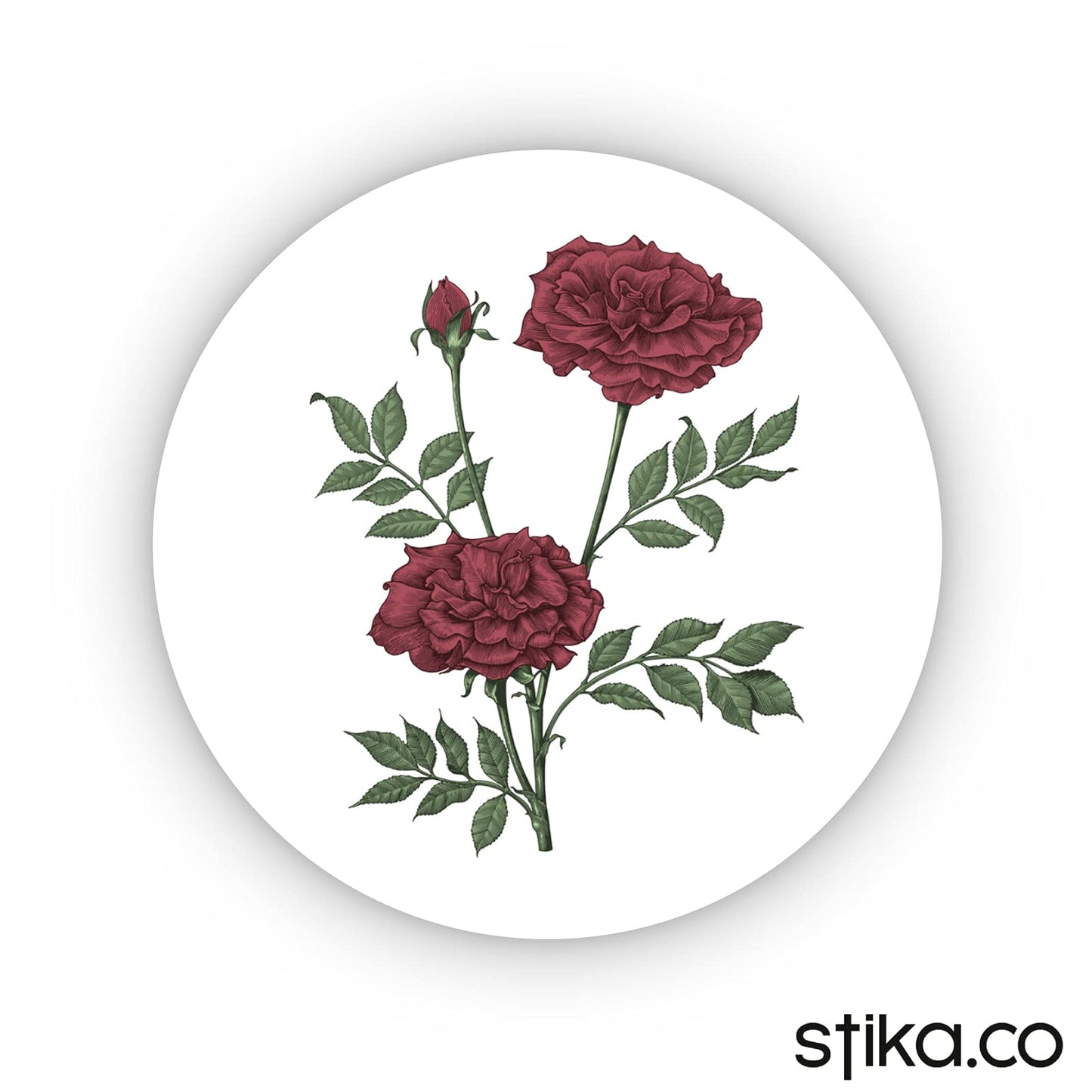 Sketched Rose 40mm round self-adhesive paper labels
