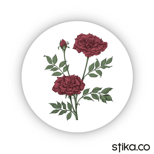 Sketched Rose 40mm round self-adhesive paper labels