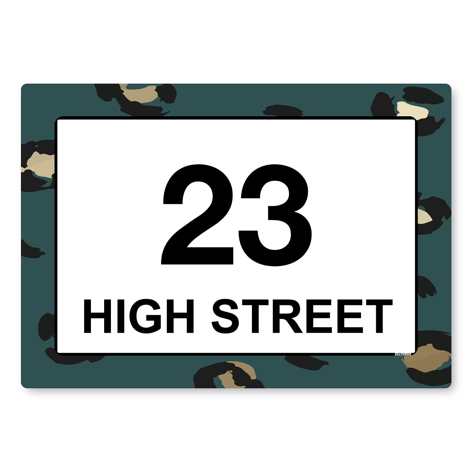 Green Leopard Print personalised wheelie bin stickers with house number and street name