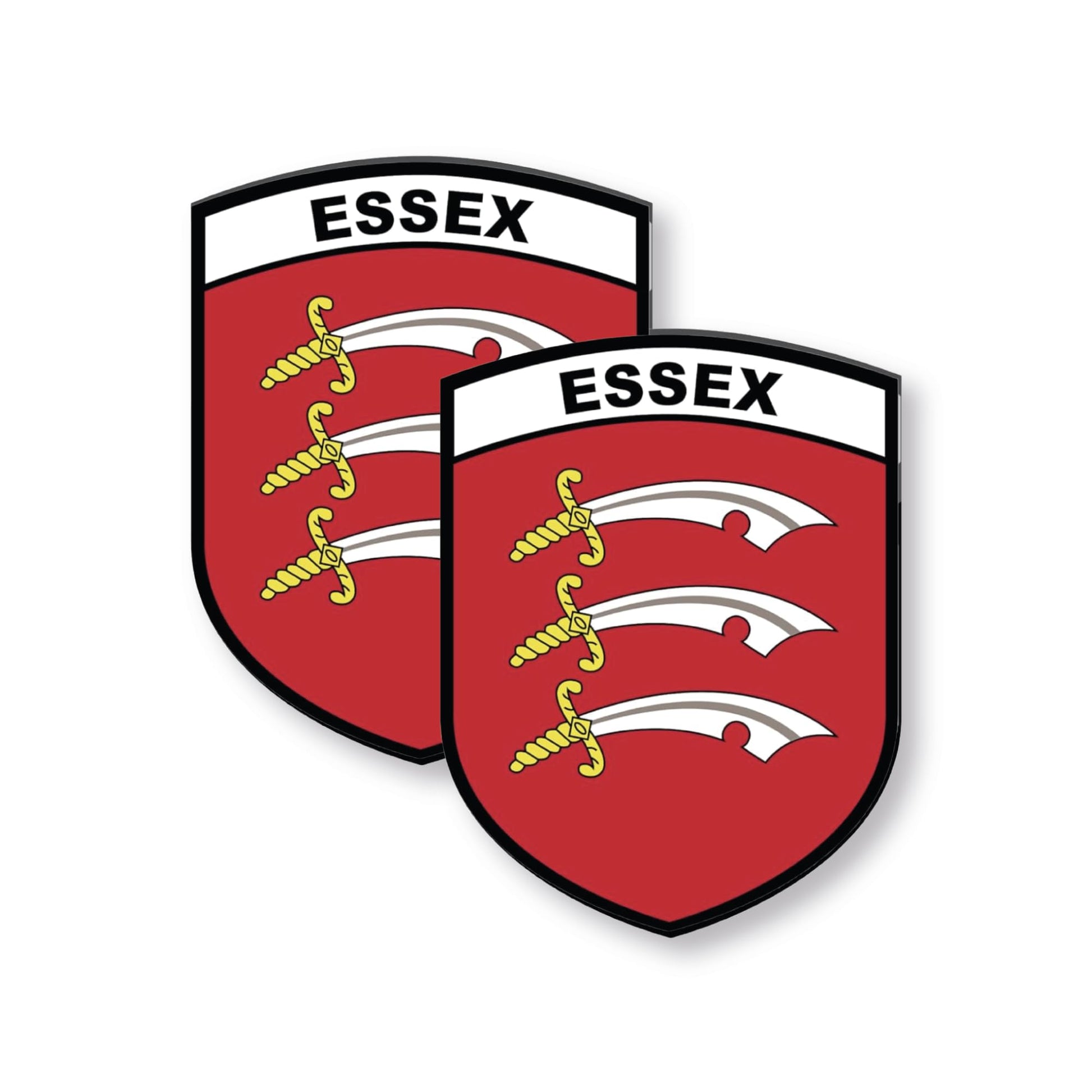 Set of 2 Essex county flag stickers for cars and windows