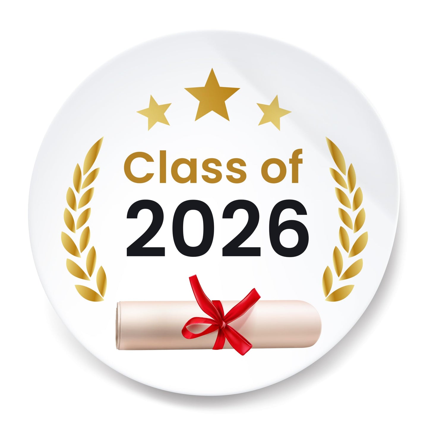 Congratulations Class of 2026 40mm round self-adhesive paper labels