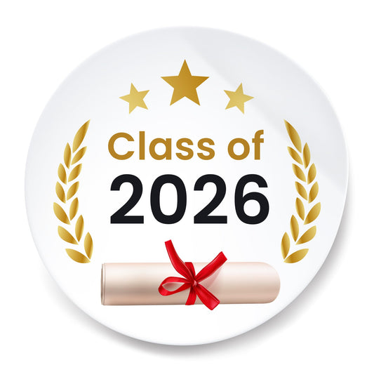 Congratulations Class of 2026 40mm round self-adhesive paper labels