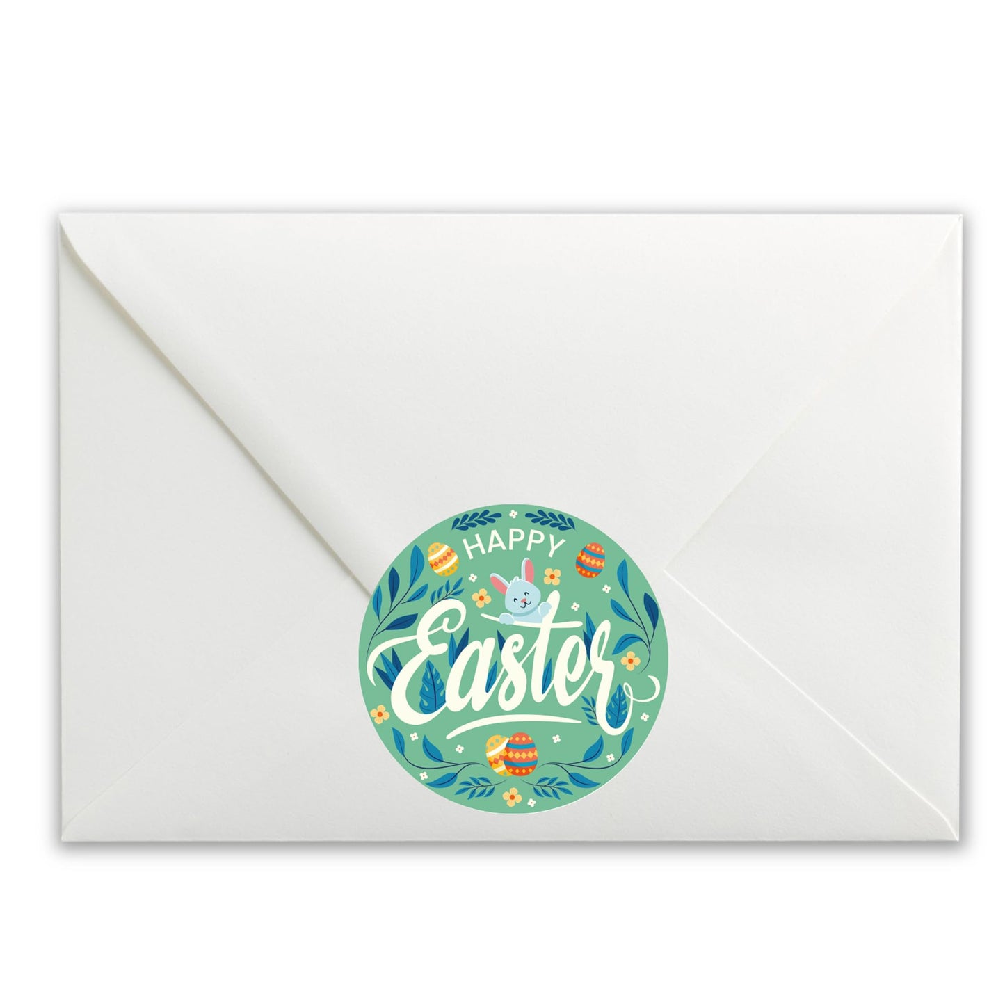 Happy Easter Green paper stickers supplied on A5 sheets of 12 - view 4