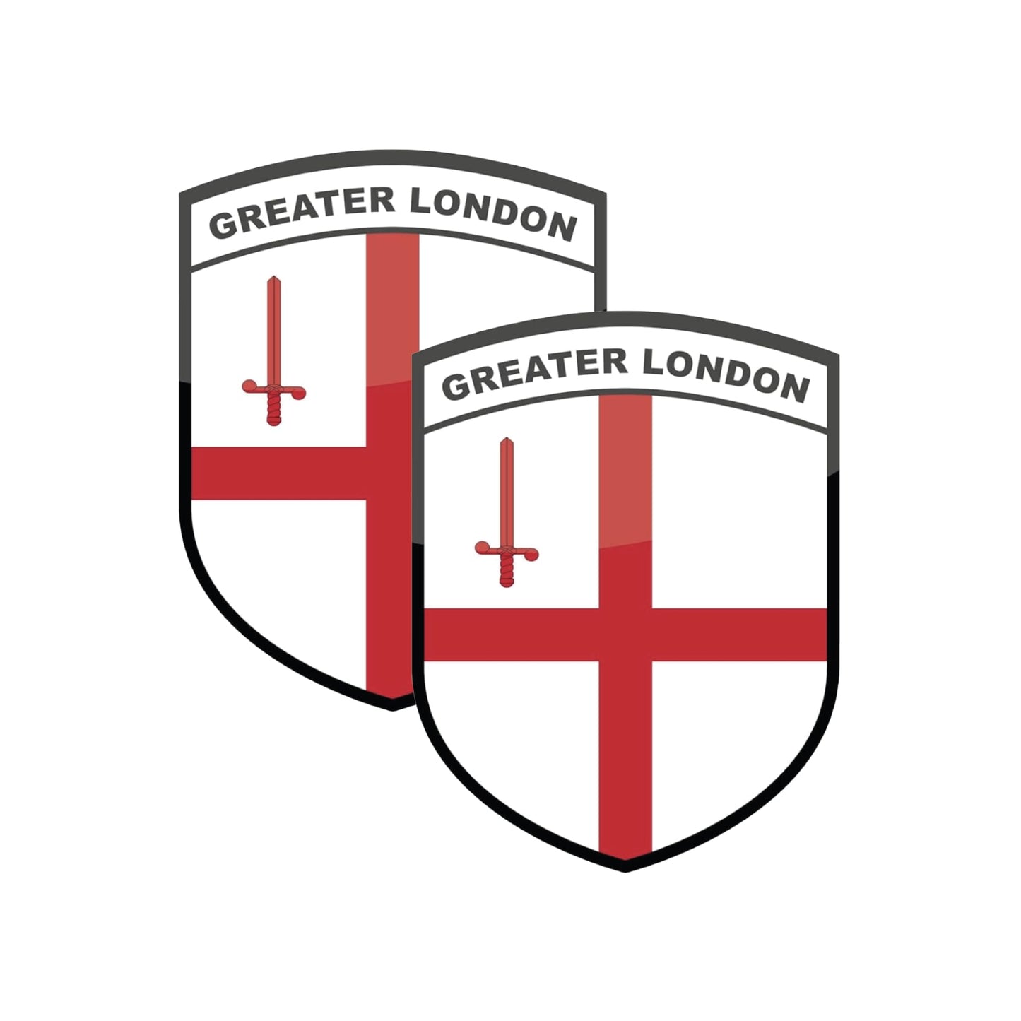 Set of 2 London county flag stickers for cars and windows