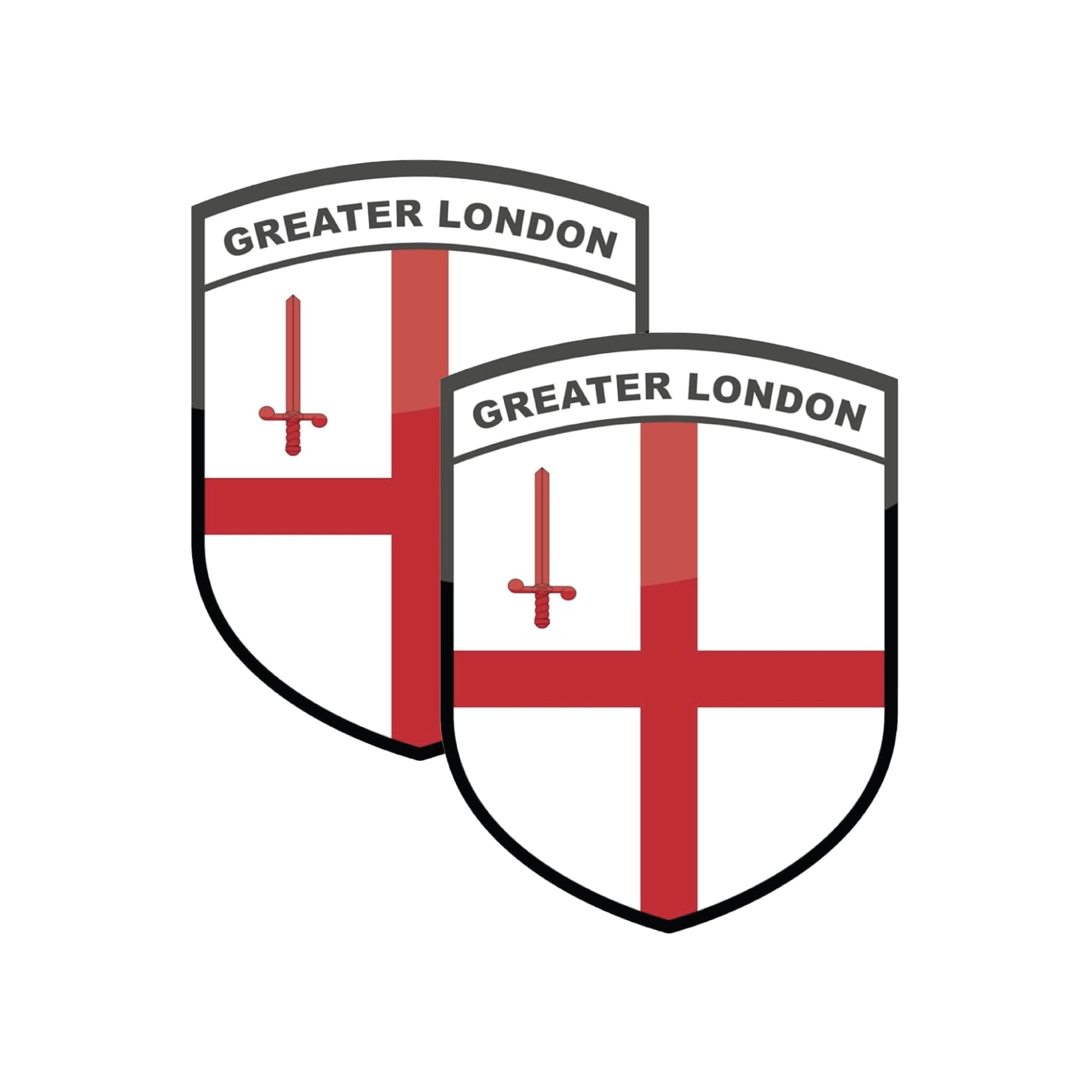 Set of 2 London county flag stickers for cars and windows