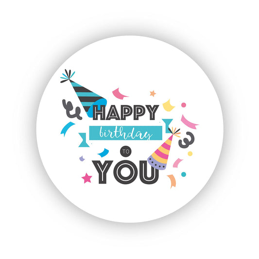 Happy Birthday Collection 40mm round self-adhesive paper labels