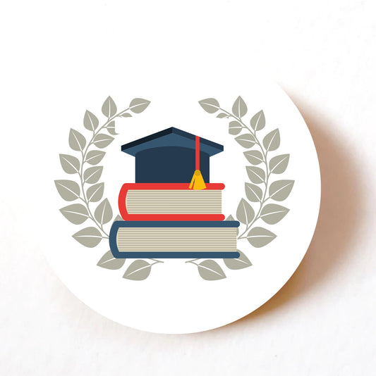 Graduation Hat 40mm round self-adhesive paper labels