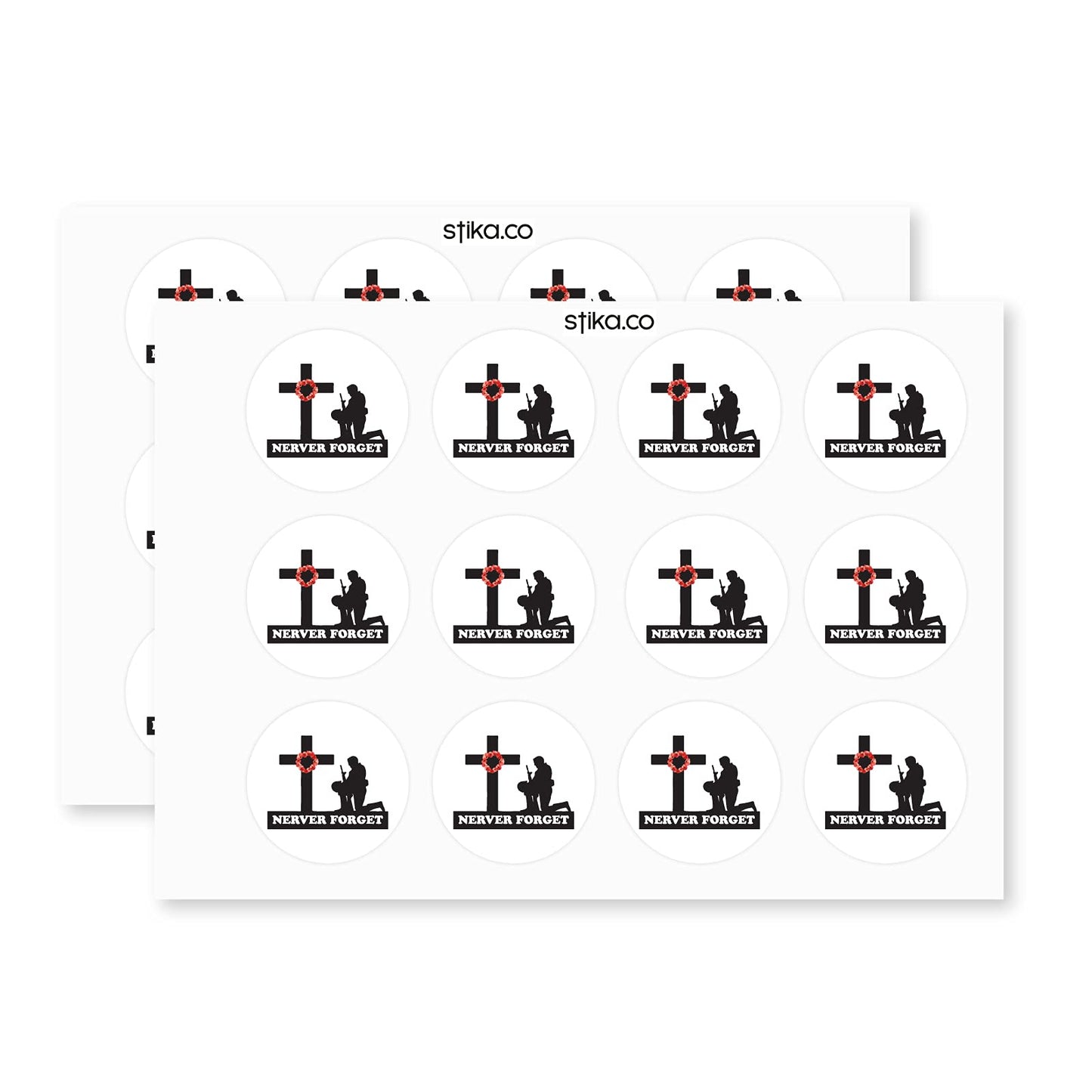 Soldier Never Forget paper stickers supplied on A5 sheets of 12 - view 3