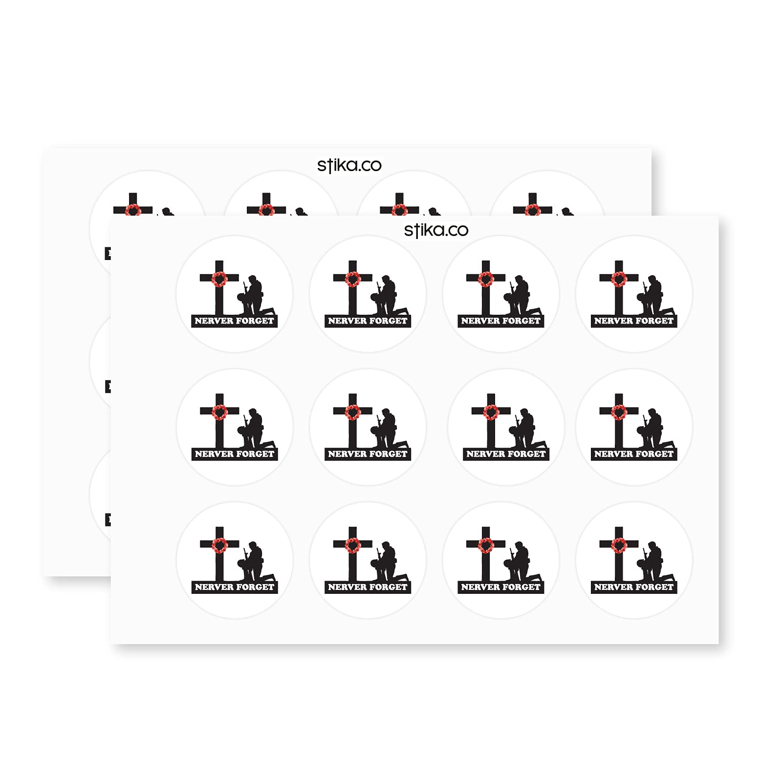 Soldier Never Forget paper stickers supplied on A5 sheets of 12 - view 3