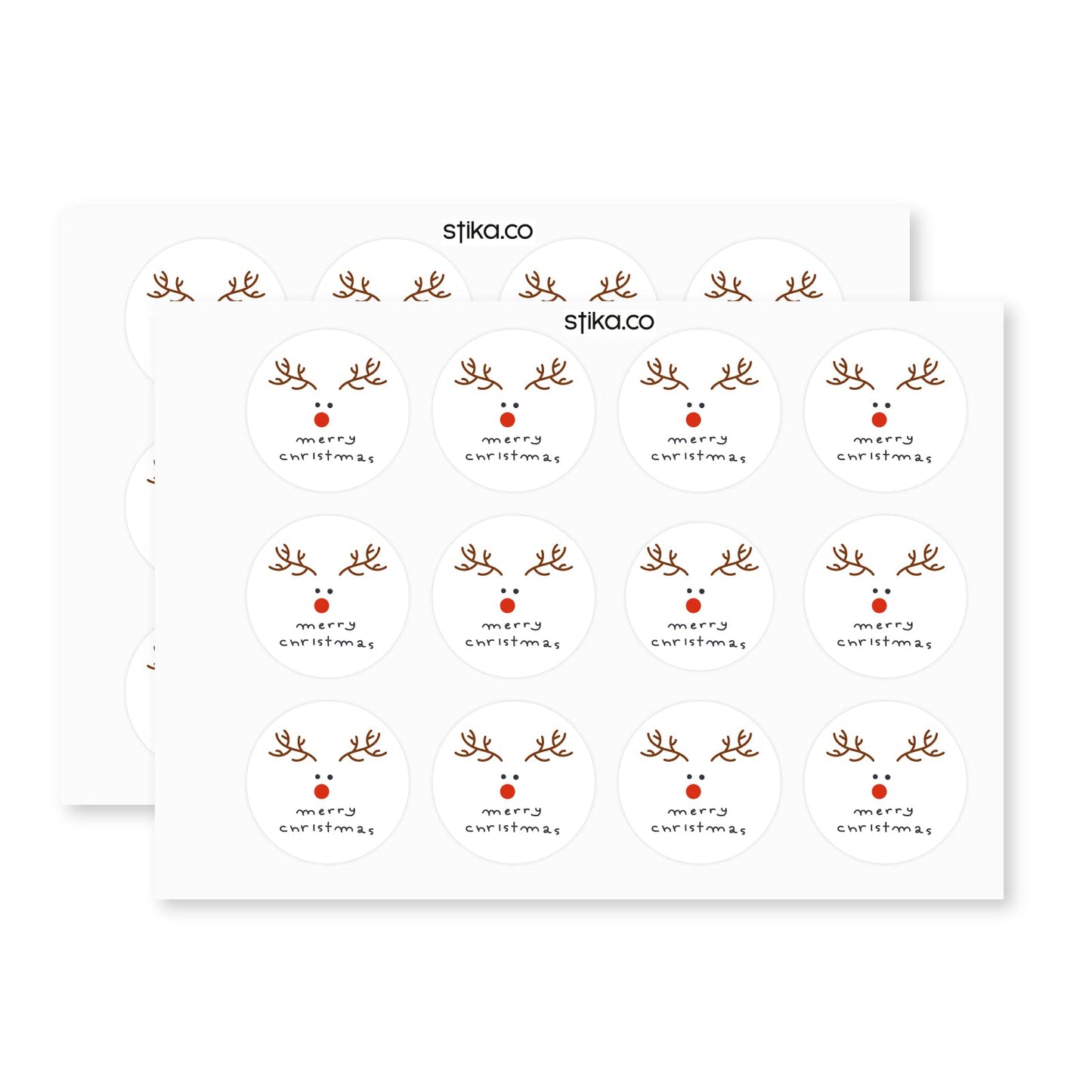 Rudolph Reindeer paper stickers supplied on A5 sheets of 12 - view 3