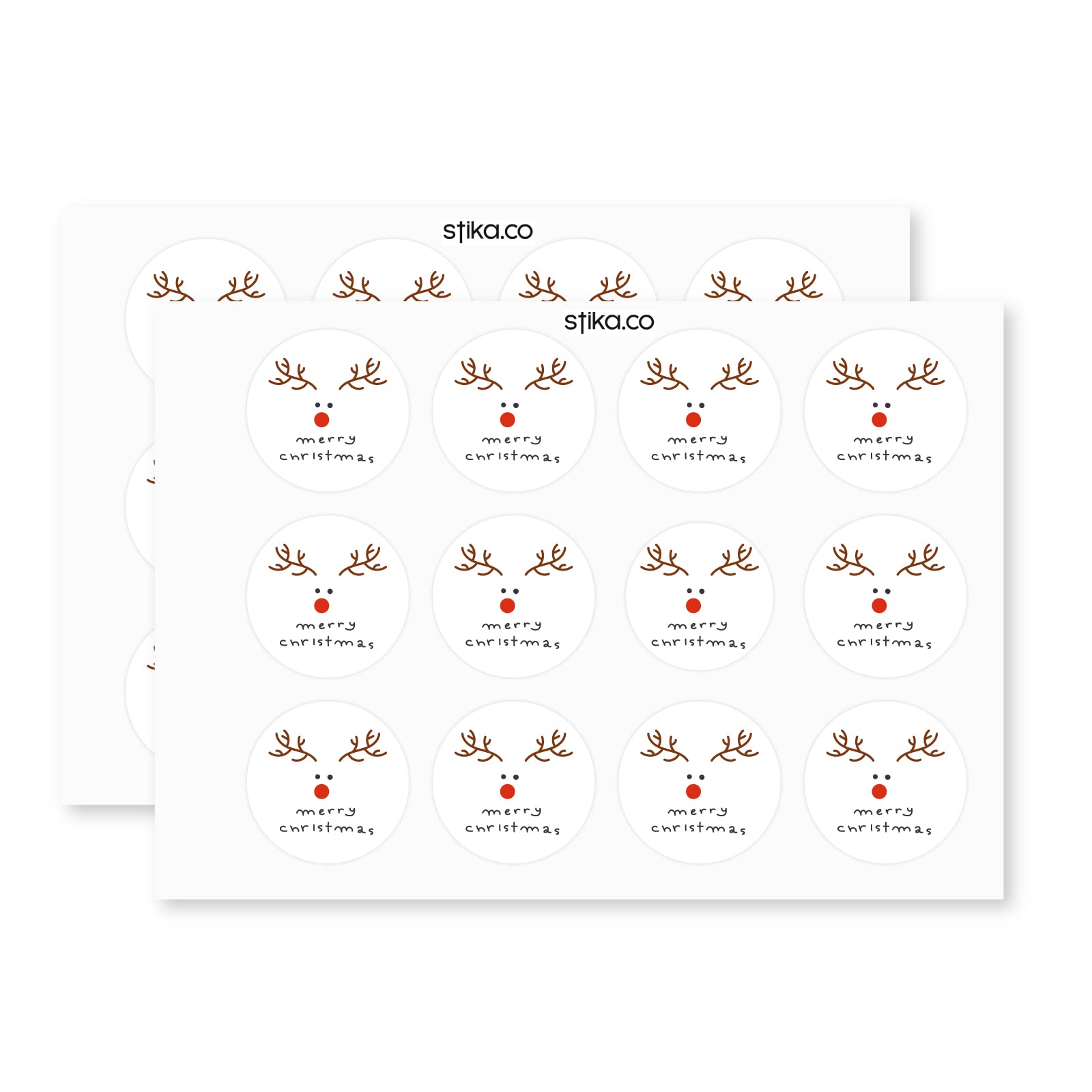 Rudolph Reindeer paper stickers supplied on A5 sheets of 12 - view 3