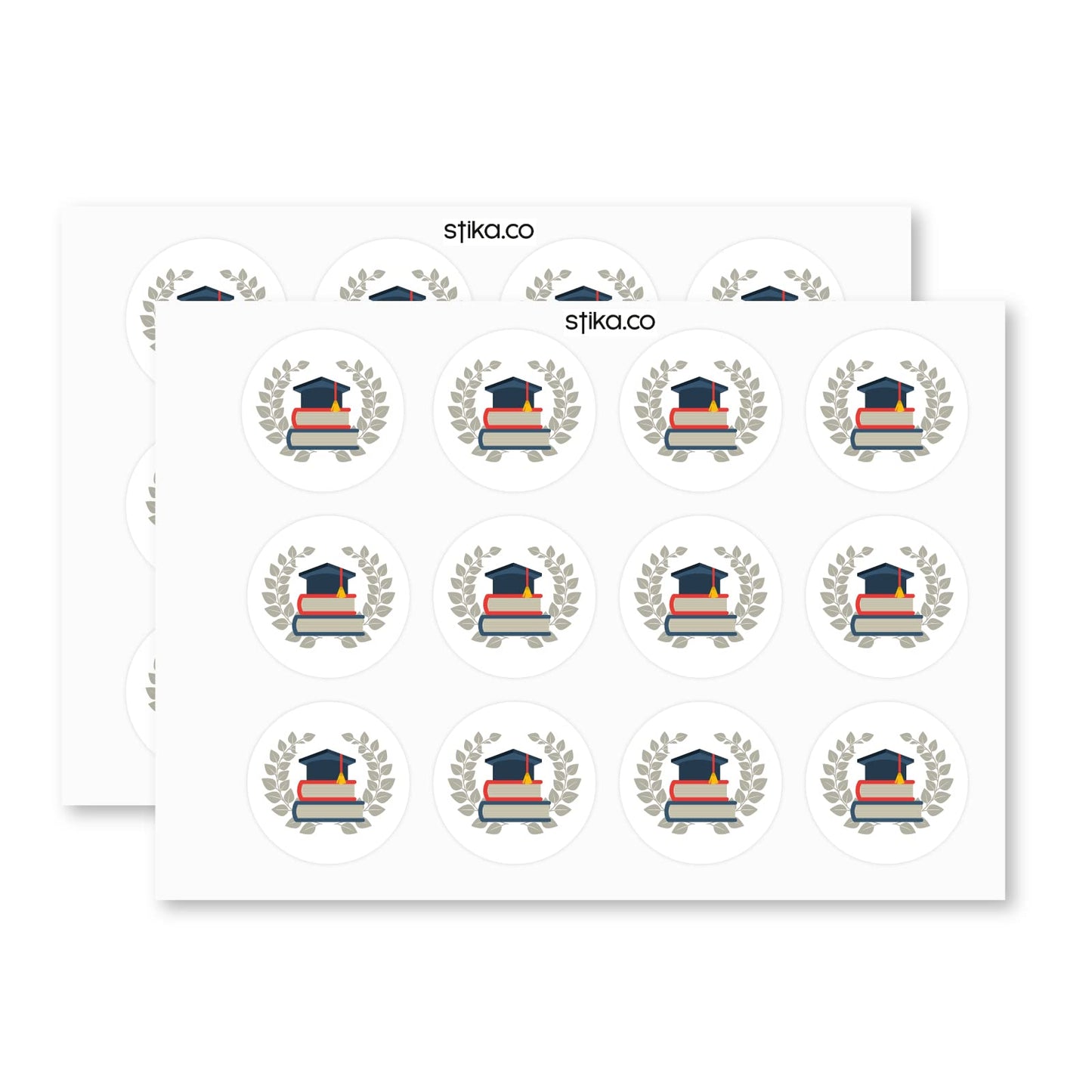 Graduation Hat paper stickers supplied on A5 sheets of 12 - view 3