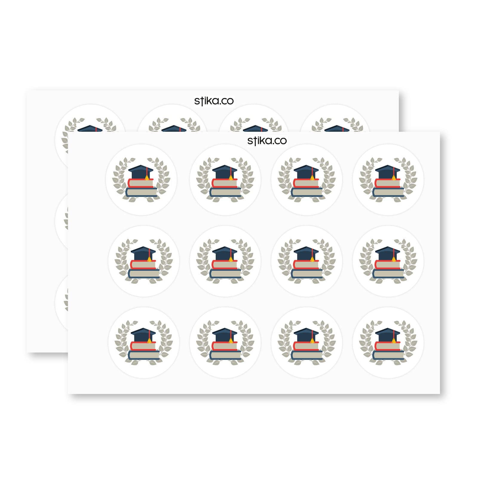 Graduation Hat paper stickers supplied on A5 sheets of 12 - view 3