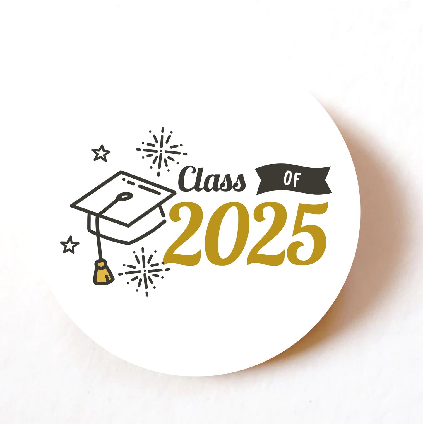 Graduation 2025 Congratulations Class 2025 40mm round self-adhesive paper labels