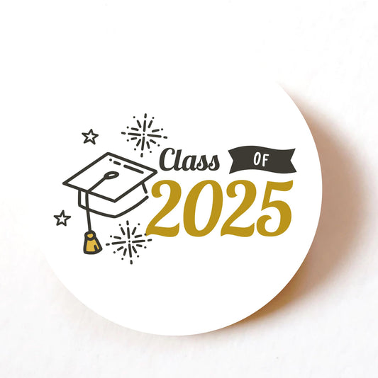 Graduation 2025 Congratulations Class 2025 40mm round self-adhesive paper labels