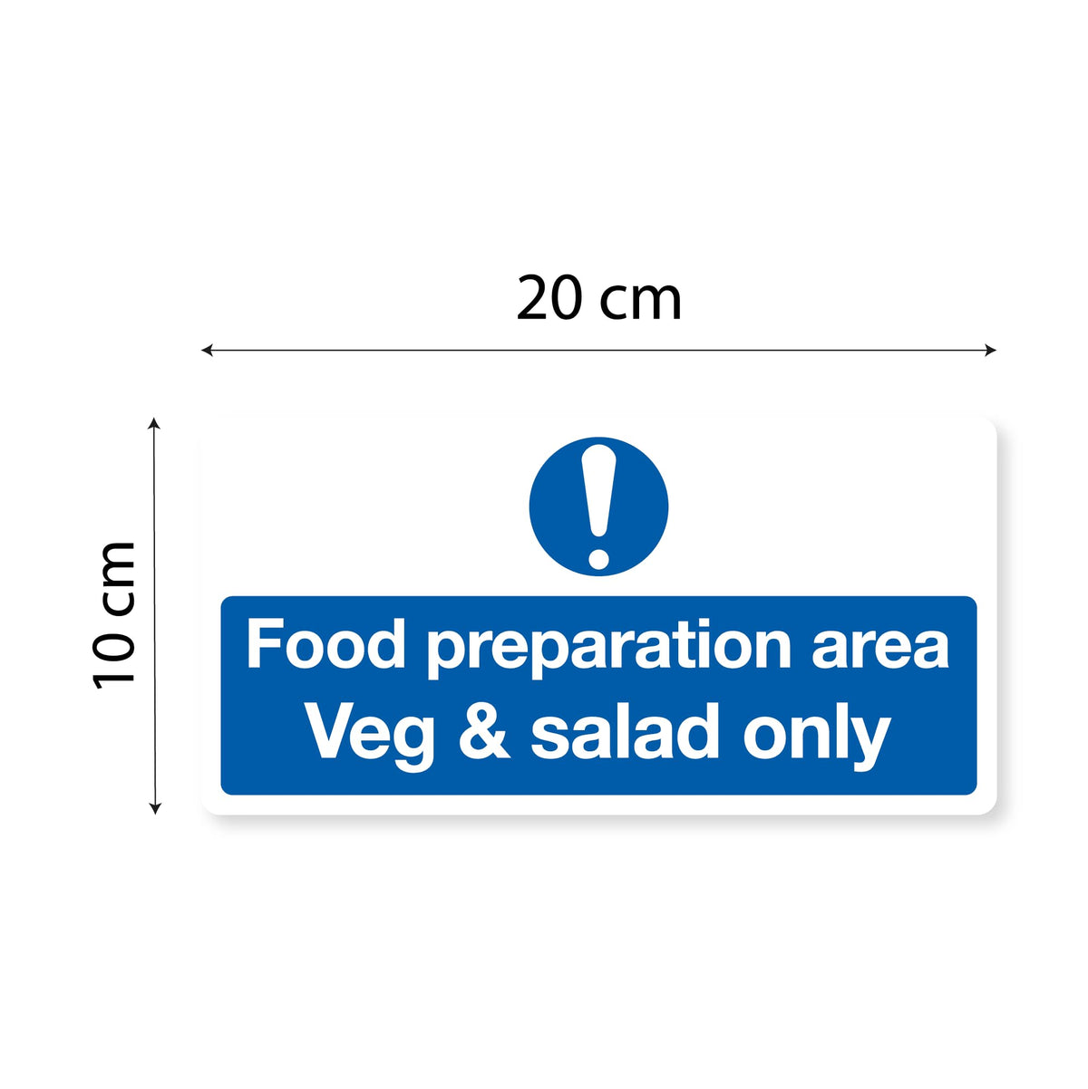Vegetable and Salad Washing Area sticker, 200 x 100mm, pack of 2