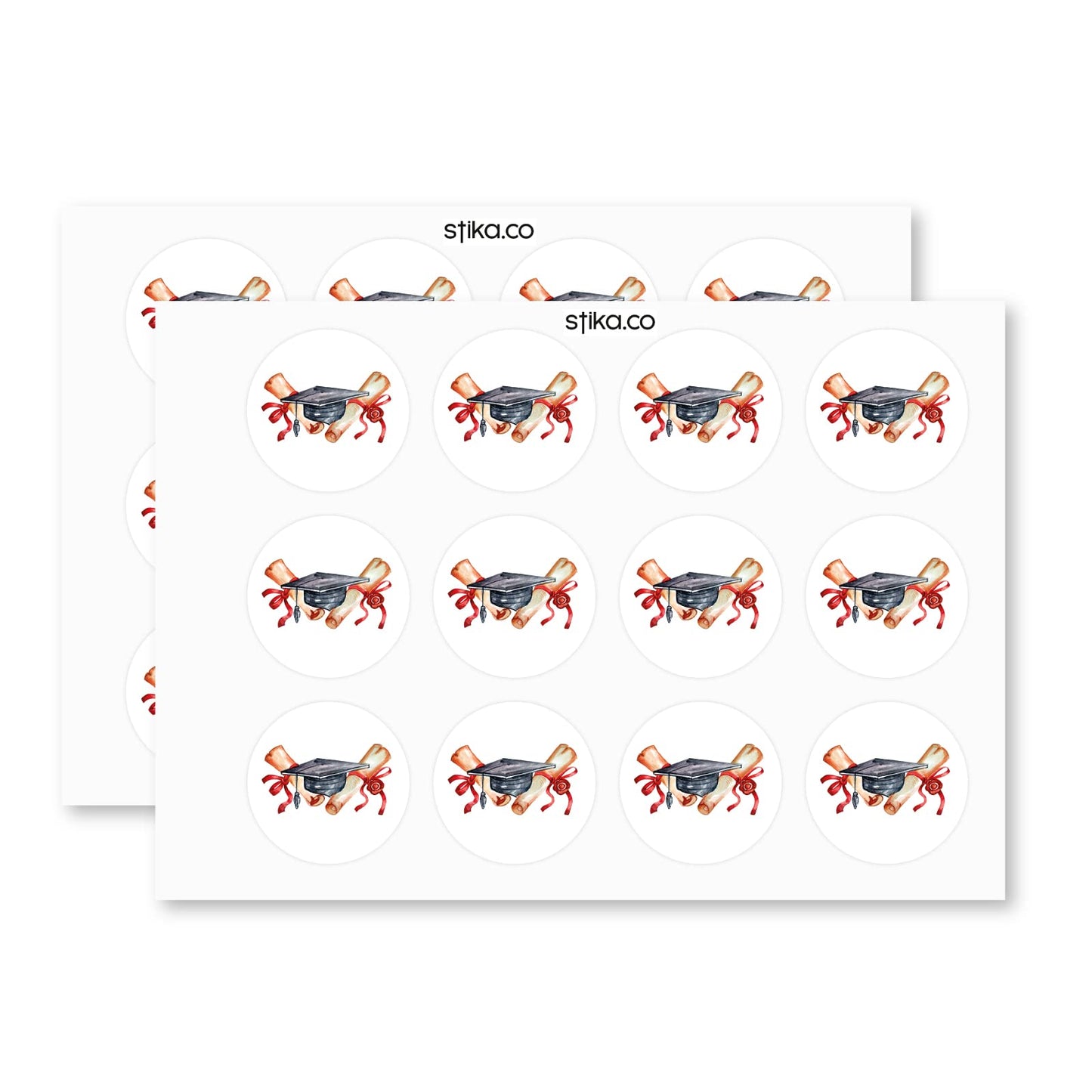 Grad Hat Congratulations paper stickers supplied on A5 sheets of 12 - view 3