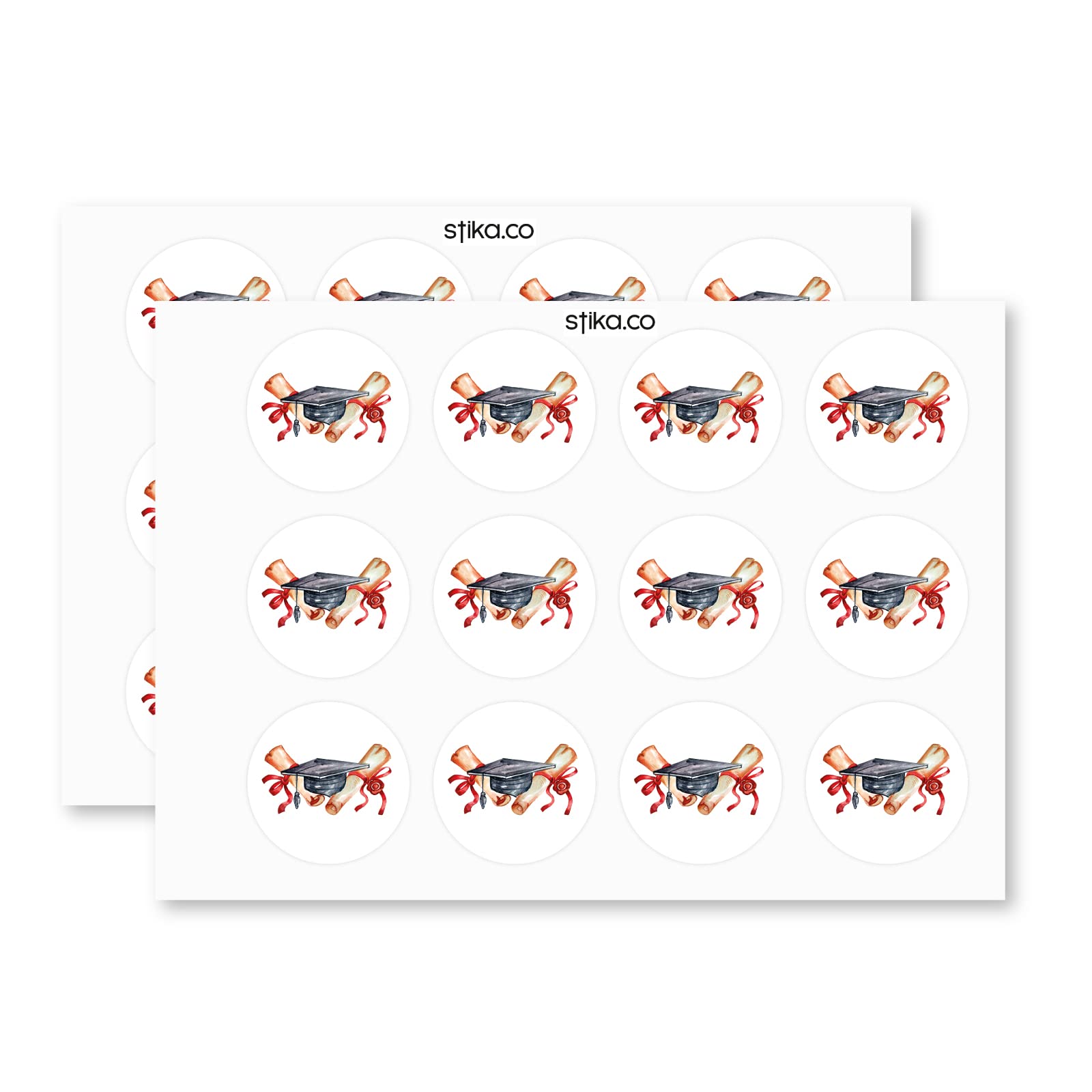 Grad Hat Congratulations paper stickers supplied on A5 sheets of 12 - view 3