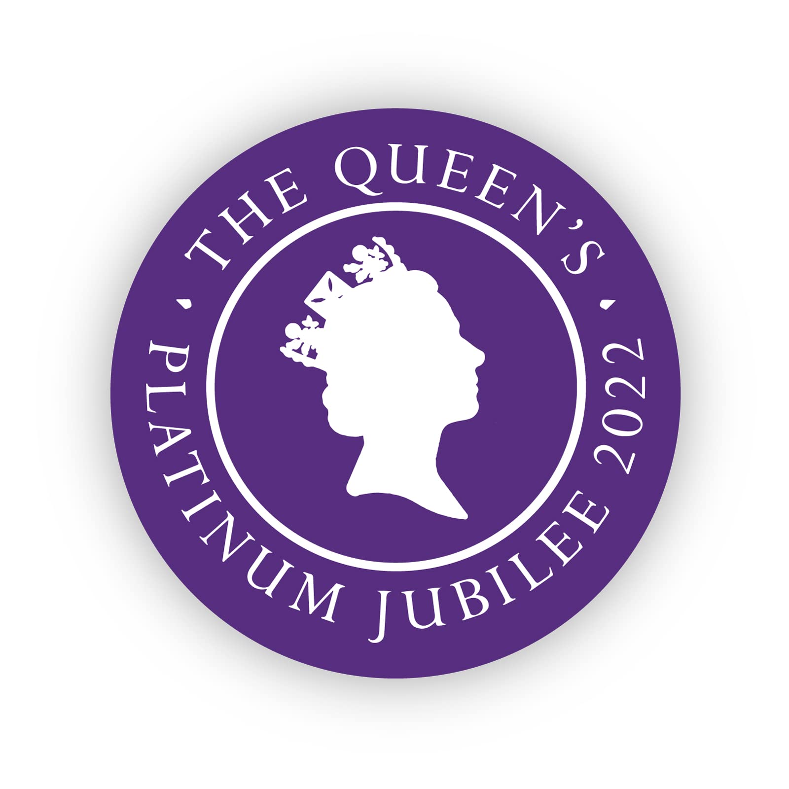 Platinum Jubilee Silhouette 40mm round self-adhesive paper labels
