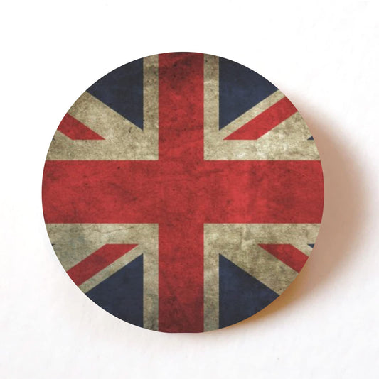 Vintage British Union Jack Flag 40mm round self-adhesive paper labels