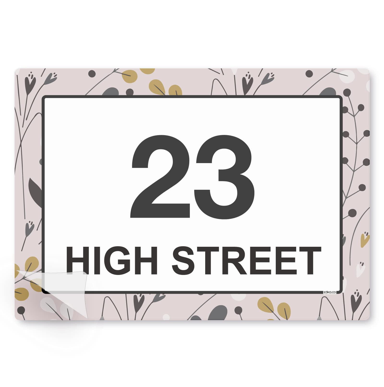 Pink Floral wheelie bin sticker details and application example