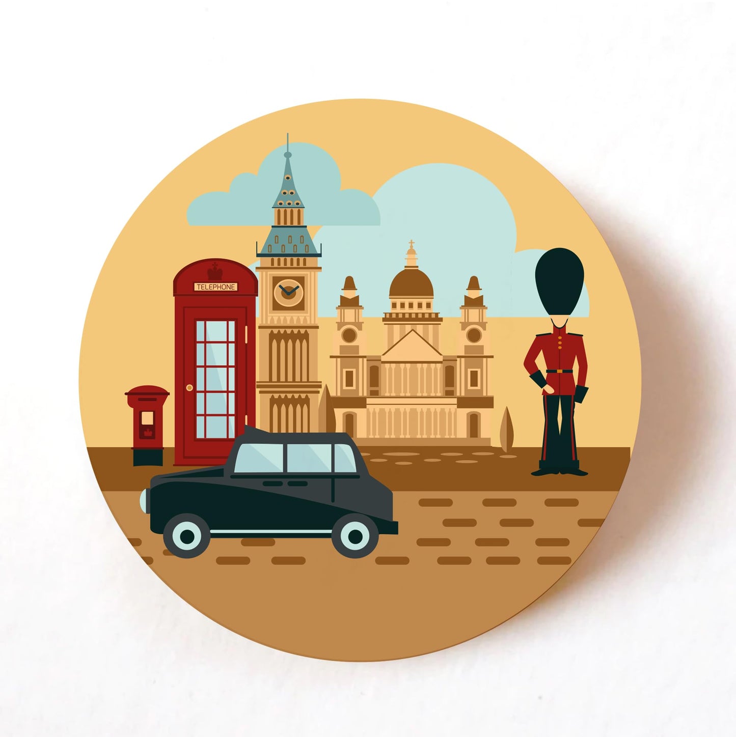 London Centre 40mm round self-adhesive paper labels
