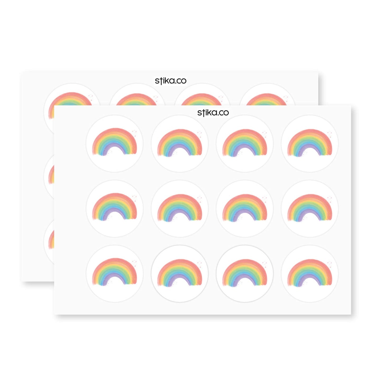 Colourful Rainbow paper stickers supplied on A5 sheets of 12 - view 3