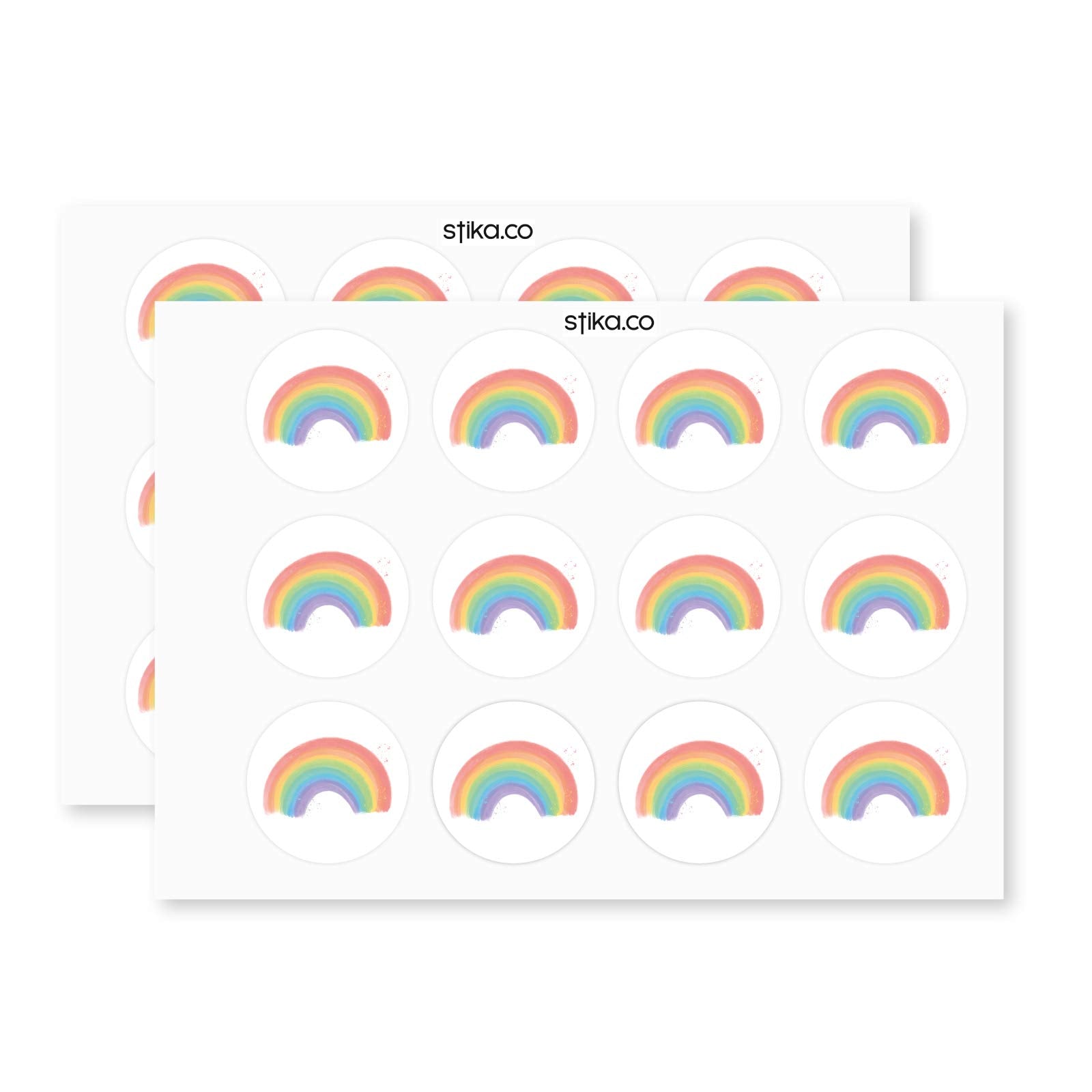 Colourful Rainbow paper stickers supplied on A5 sheets of 12 - view 3