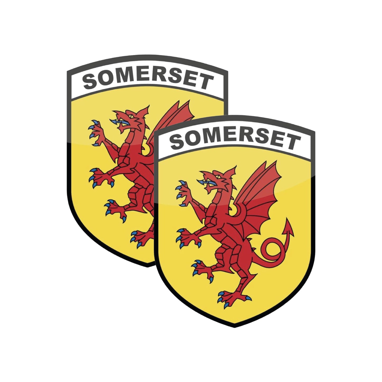 Set of 2 Somerset county flag stickers for cars and windows