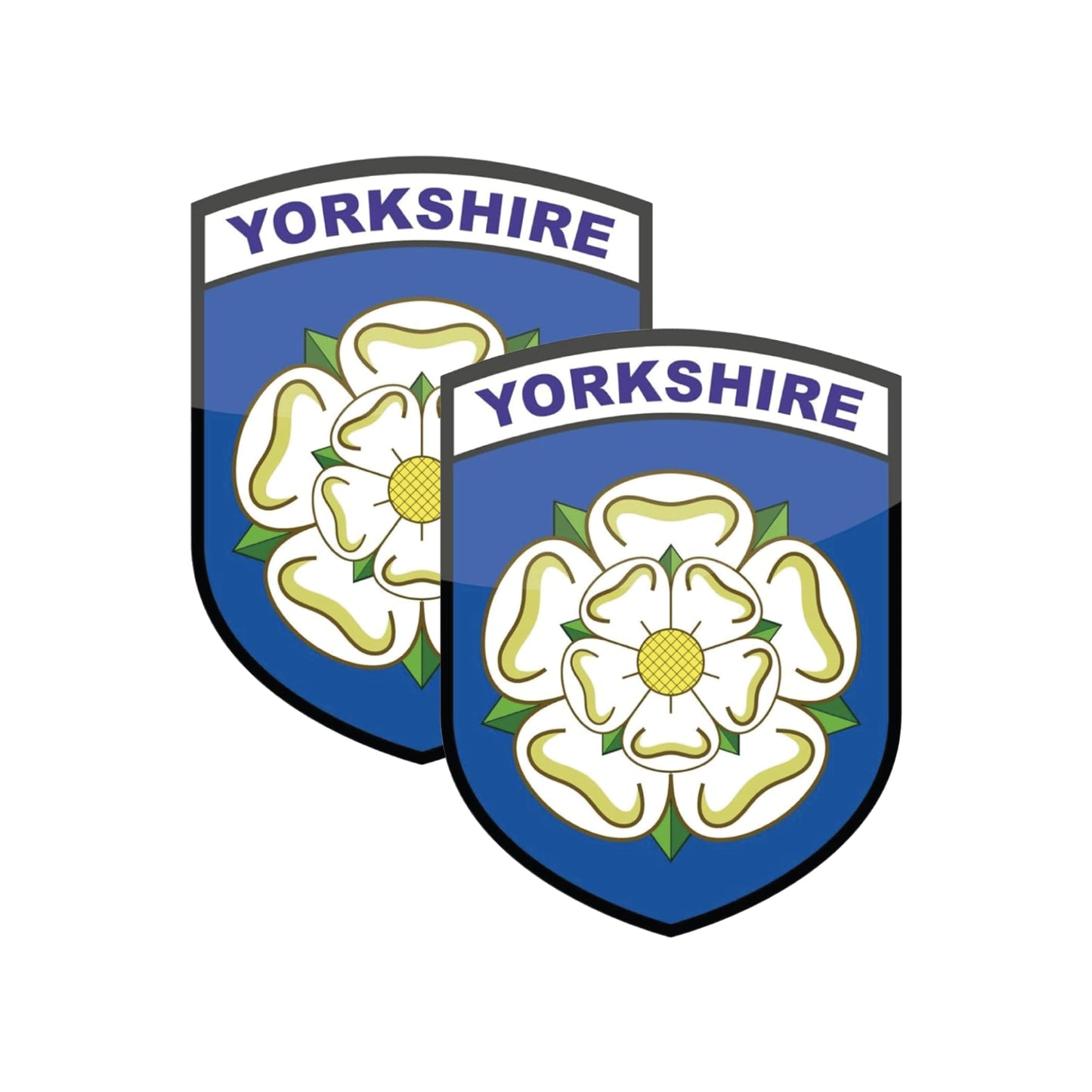 Set of 2 Yorkshire county flag stickers for cars and windows