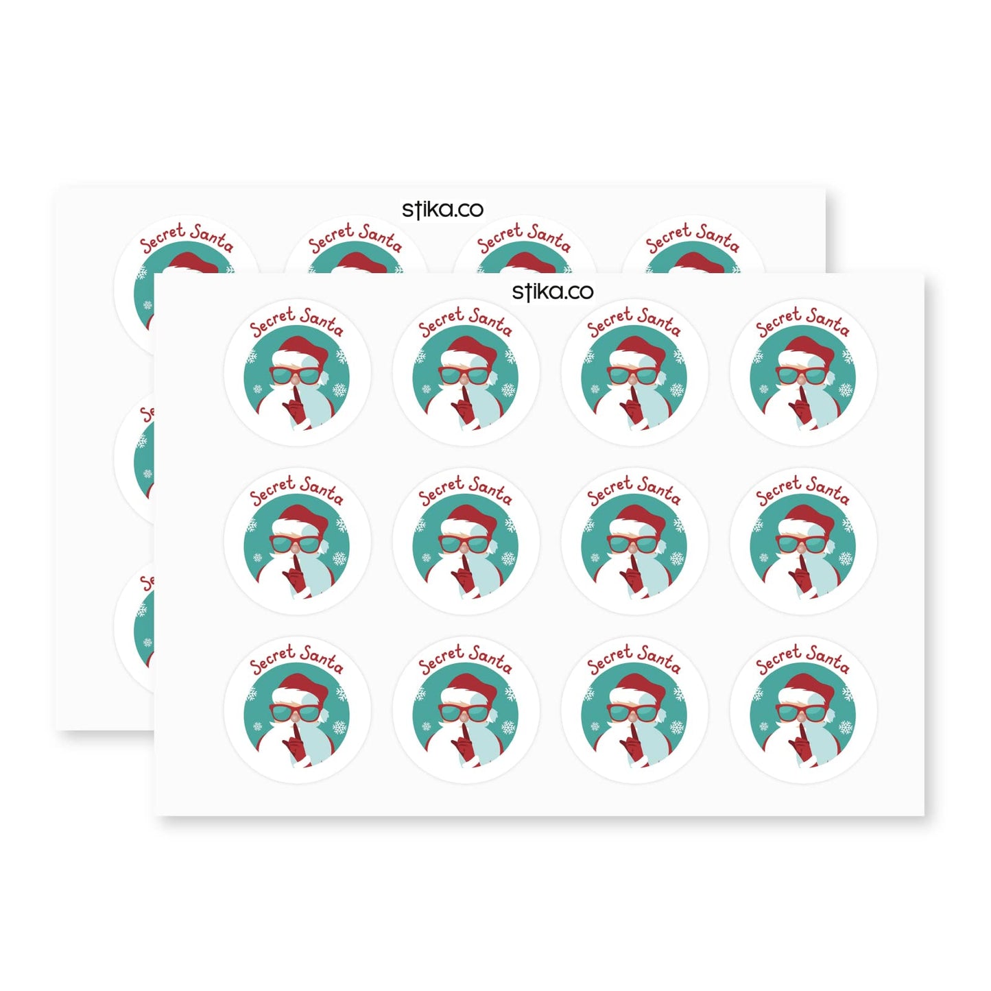 SHH.. Secret Santa paper stickers supplied on A5 sheets of 12 - view 3