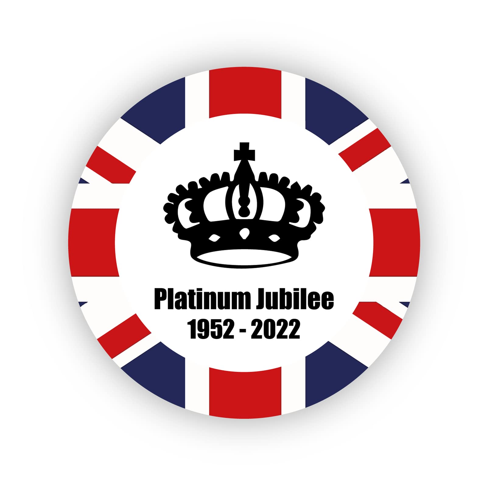 Platinum Jubilee Union Jack 40mm round self-adhesive paper labels