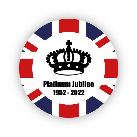 Platinum Jubilee Union Jack 40mm round self-adhesive paper labels