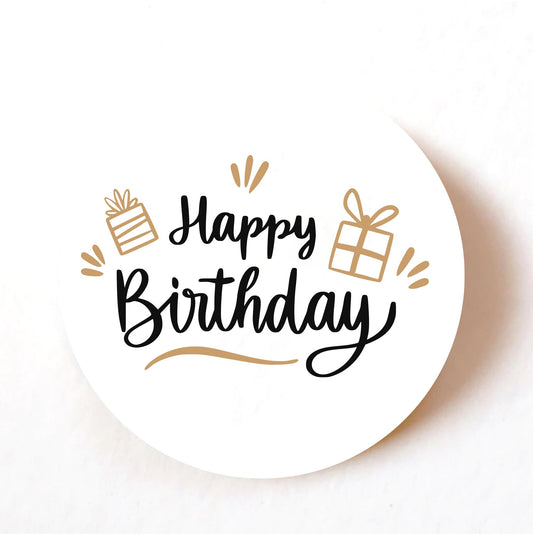 Happy Birthday Decal Design 40mm round self-adhesive paper labels