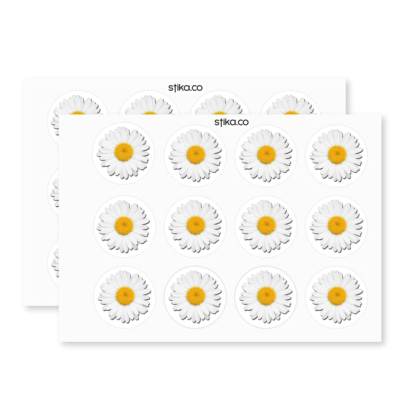 Daisy Flower paper stickers supplied on A5 sheets of 12 - view 3