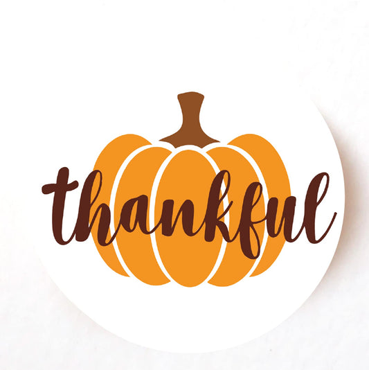 Thankful Pumpkin Gourd 40mm round self-adhesive paper labels