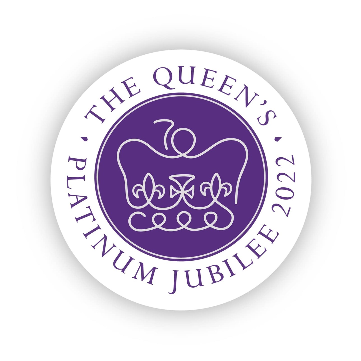 Platinum Jubilee Commemorative 40mm round self-adhesive paper labels