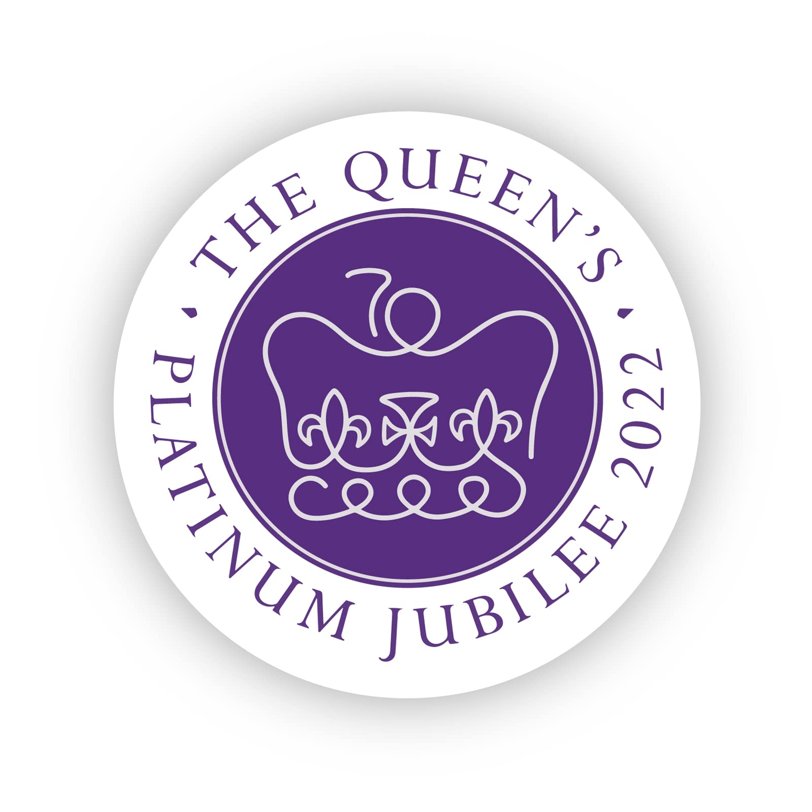 Platinum Jubilee Commemorative 40mm round self-adhesive paper labels
