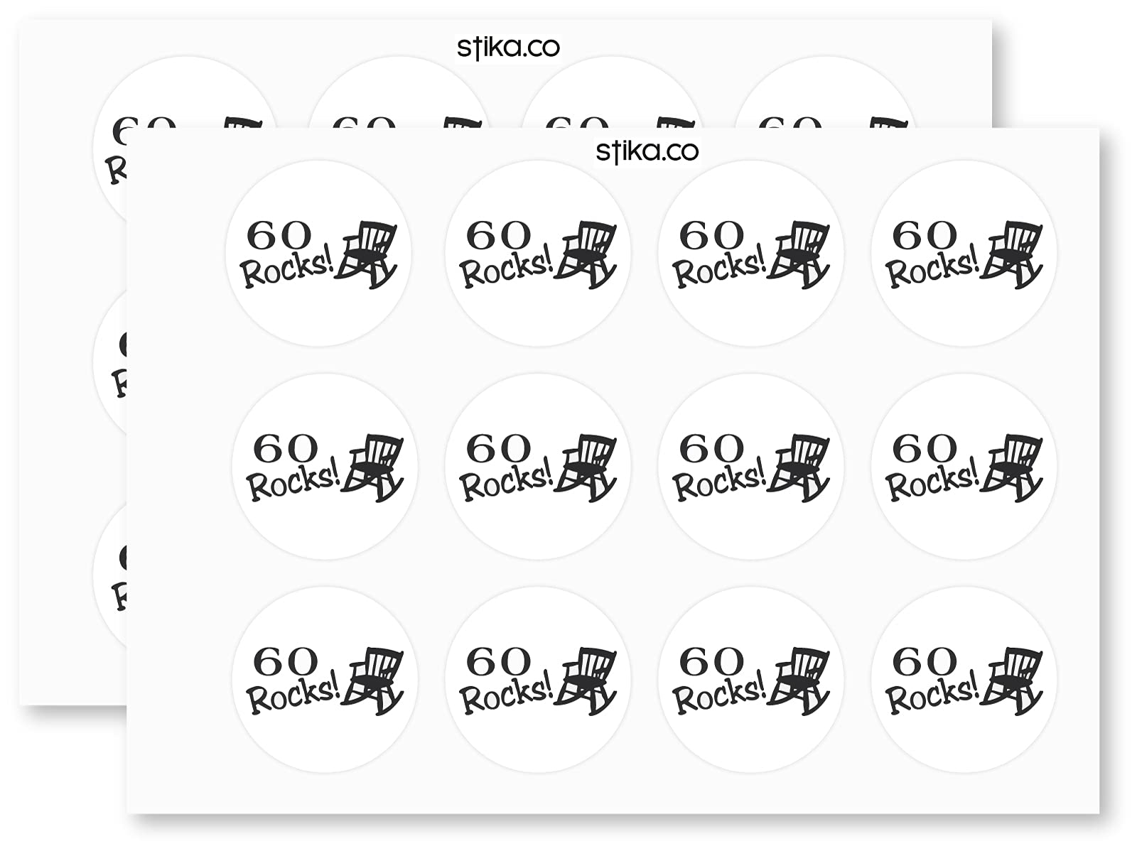 60 Rocks Birthday paper stickers supplied on A5 sheets of 12 - view 4