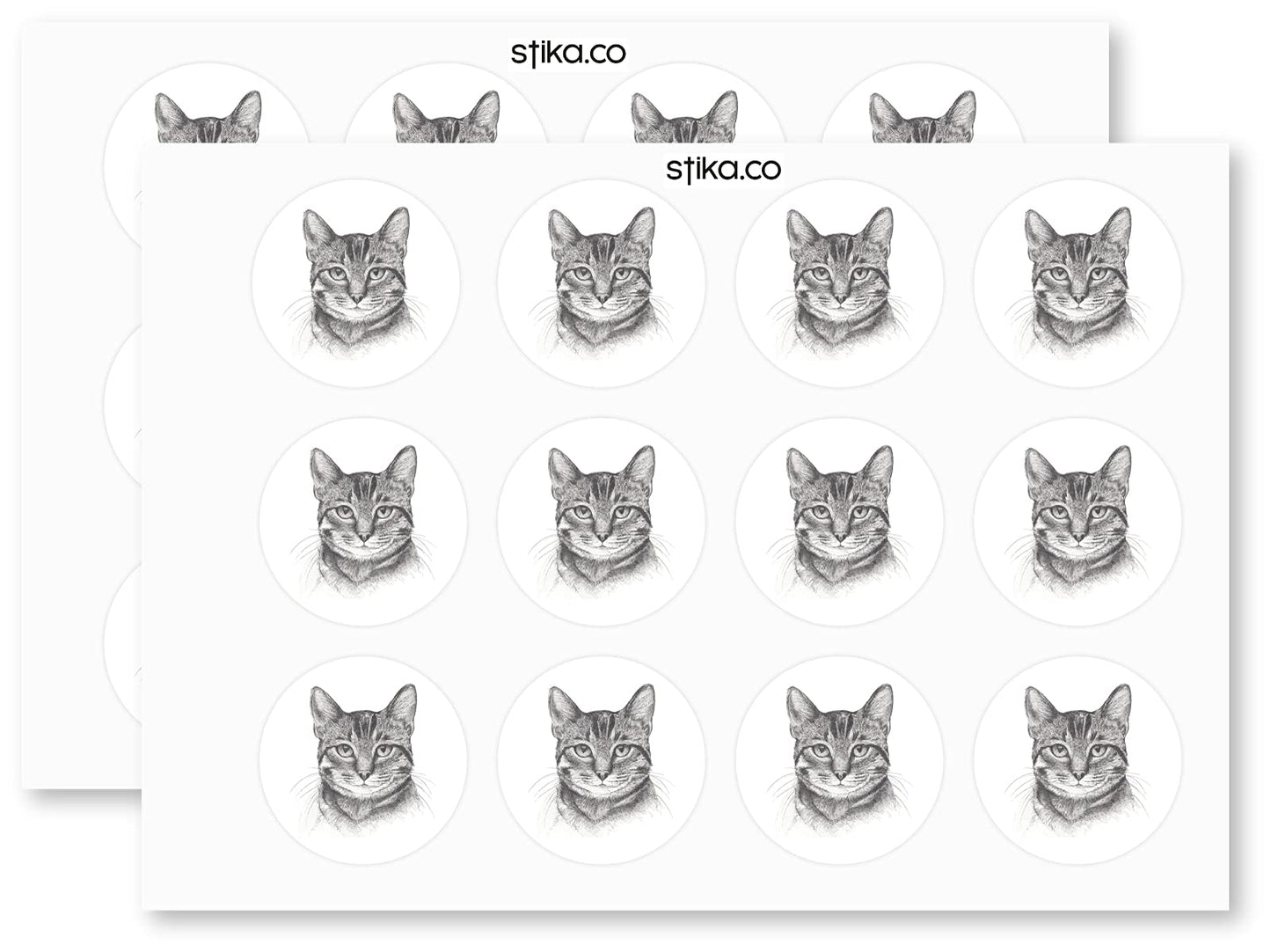 Sketched Cat paper stickers supplied on A5 sheets of 12 - view 3