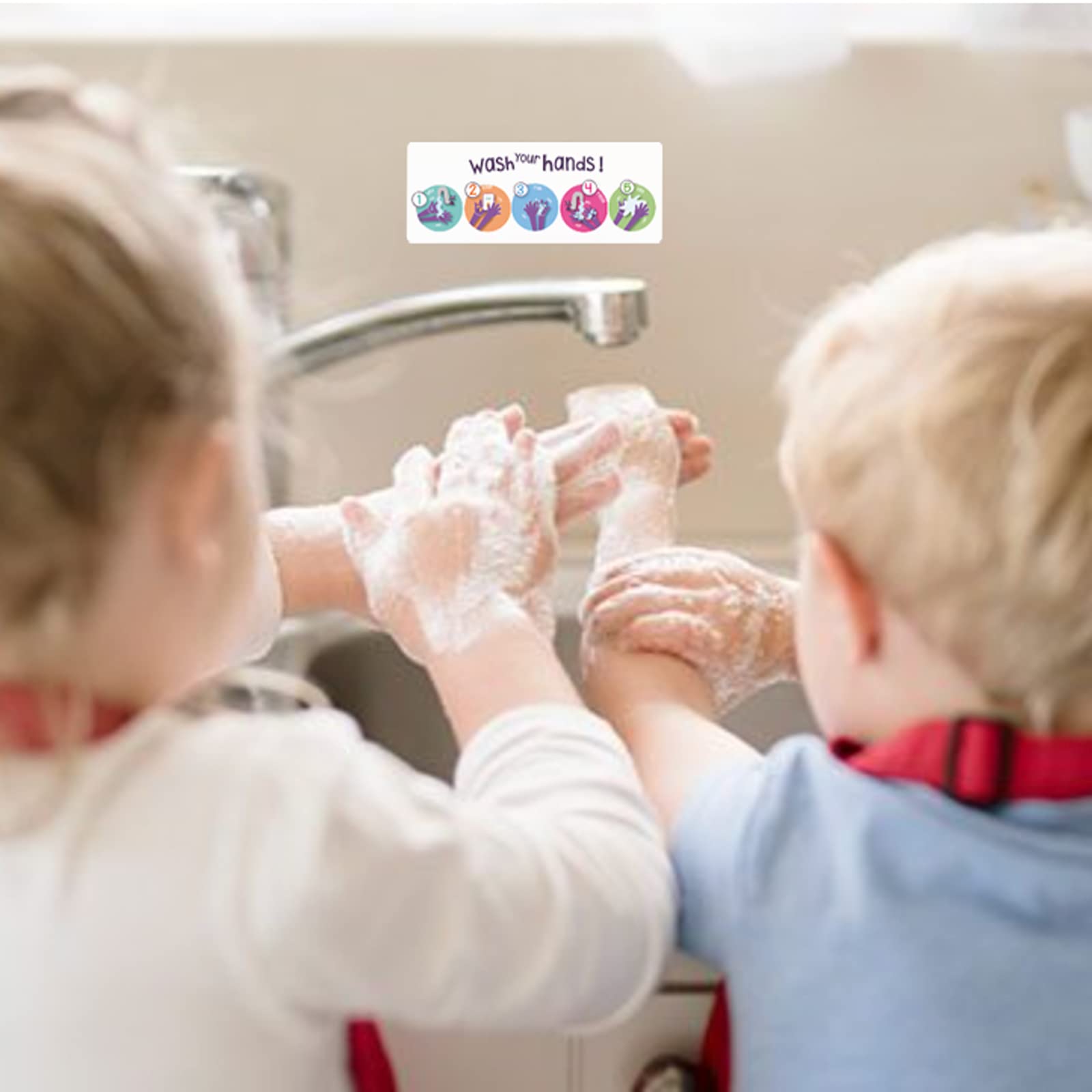Set of 2 Children's Hand-Washing Technique Stickers - product detail
