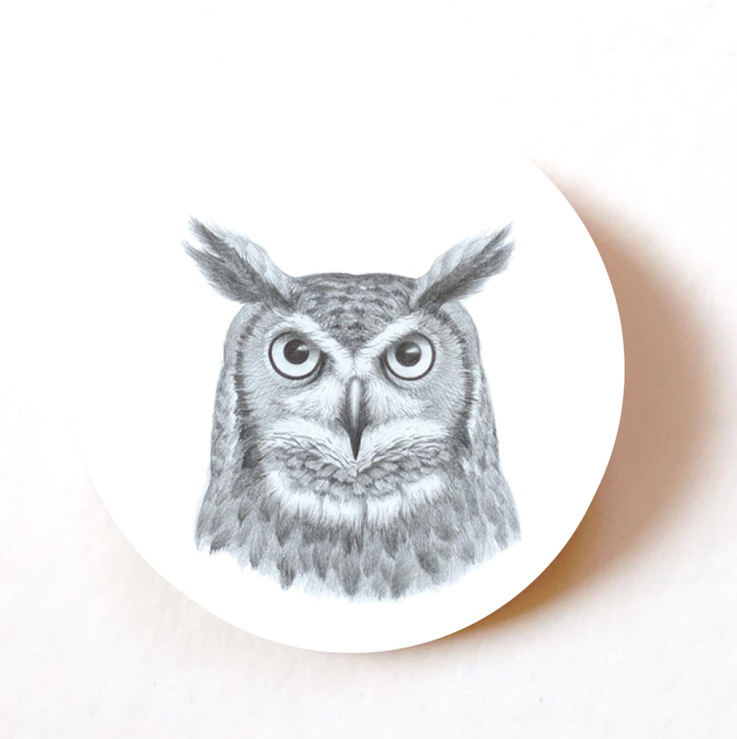 Sketched Owl 40mm round self-adhesive paper labels