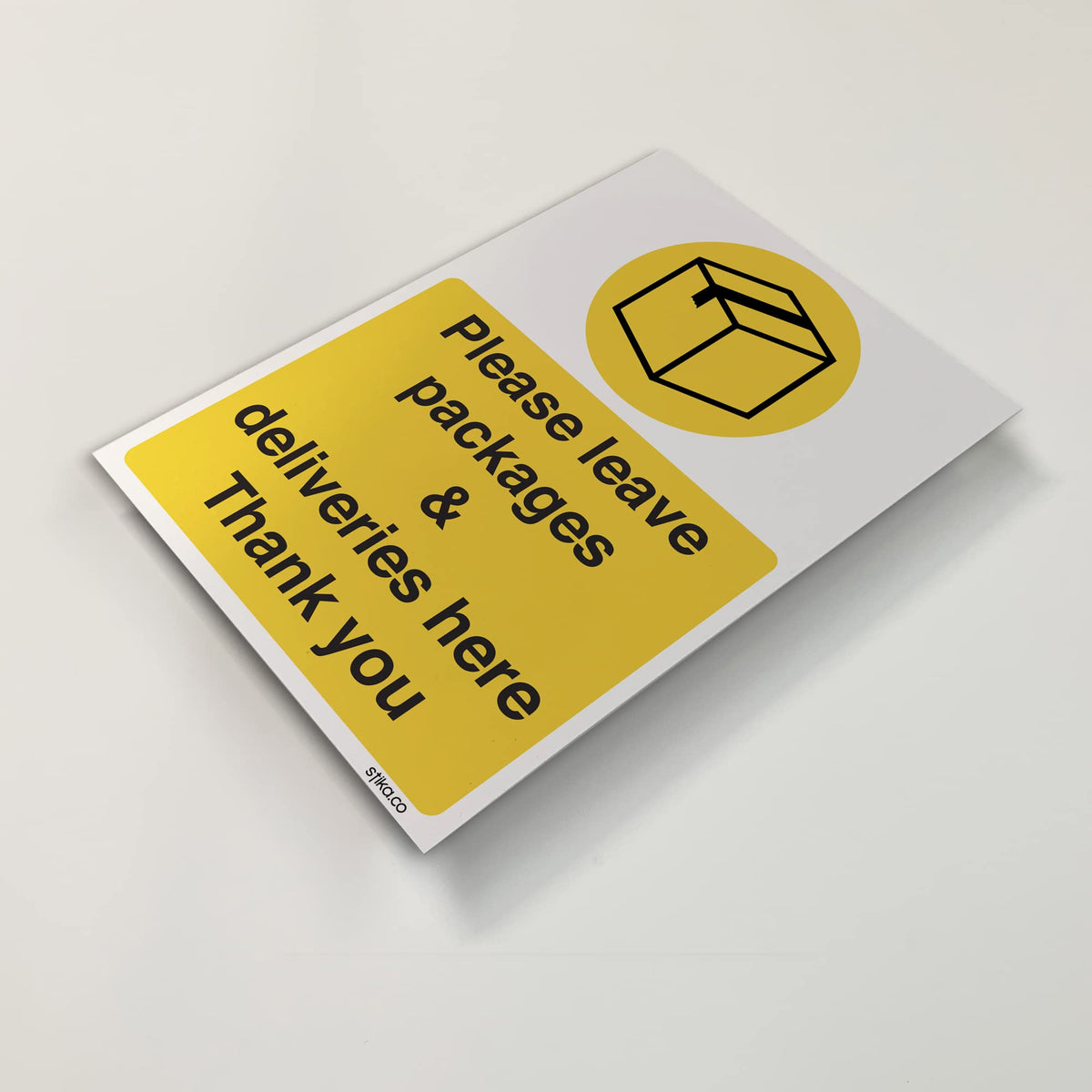 Please Leave All Deliveries Here sign